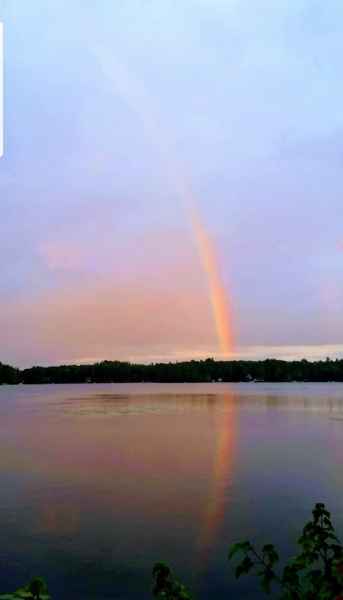 Rainbow Over The Lake in Barrington, New Hampshire